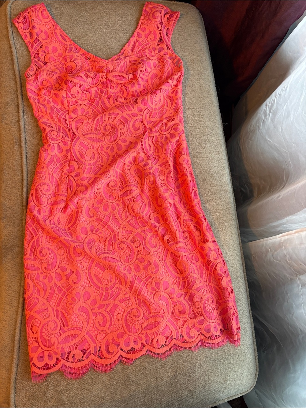 Lilly Pulitzer Coral and Pink Lace Sheath Dress